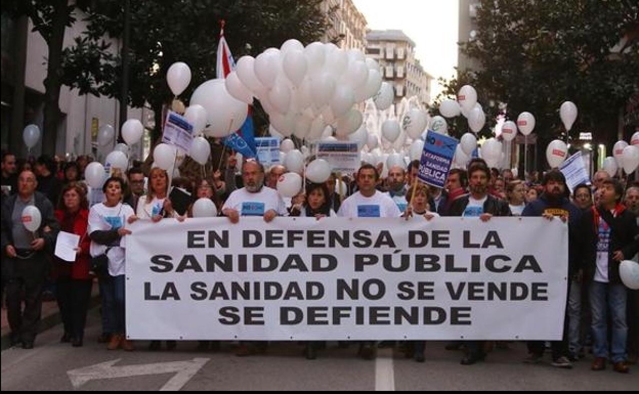 Manifestación en Ponferrada en defensa de la sanidad pública.