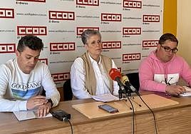 Imagen de la rueda de prensa de CCOO en la que anunciaron su desvinculación de la huelga.