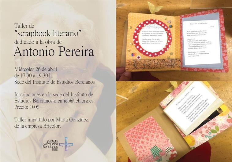 El IEB organiza un taller de &#039;scrapbook&#039; literario dedicado a la obra del escritor Antonio Pereira