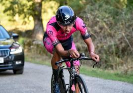 El Maglia Tecnosylva Bembibre Cycling Team durante su participación en la Vuelta a Galicia.