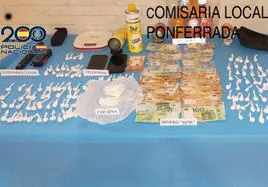 Droga y dinero decomisado en la provincia de León.