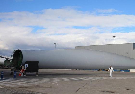 Planta de producción de la empresa LM Wind Power en Ponferrada.