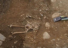 Imagen de los restos encontrados en el antiguo cementerio del Carmen.