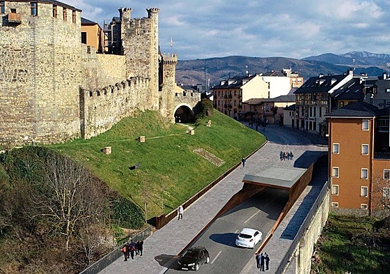 Imagen del proyecto de soterramiento de la avenida del Castillo proyectado por Coalición por El Bierzo.