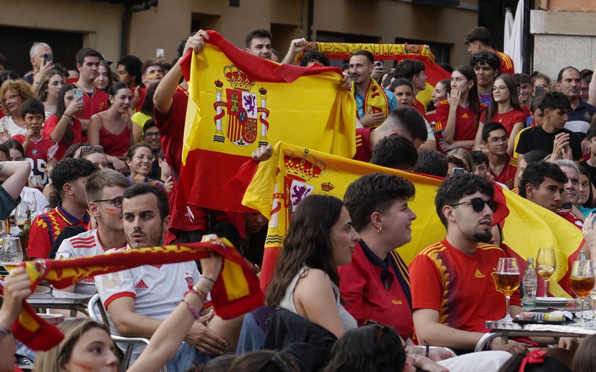 Ponferrada celebra la victoria de España en la Eurocopa.