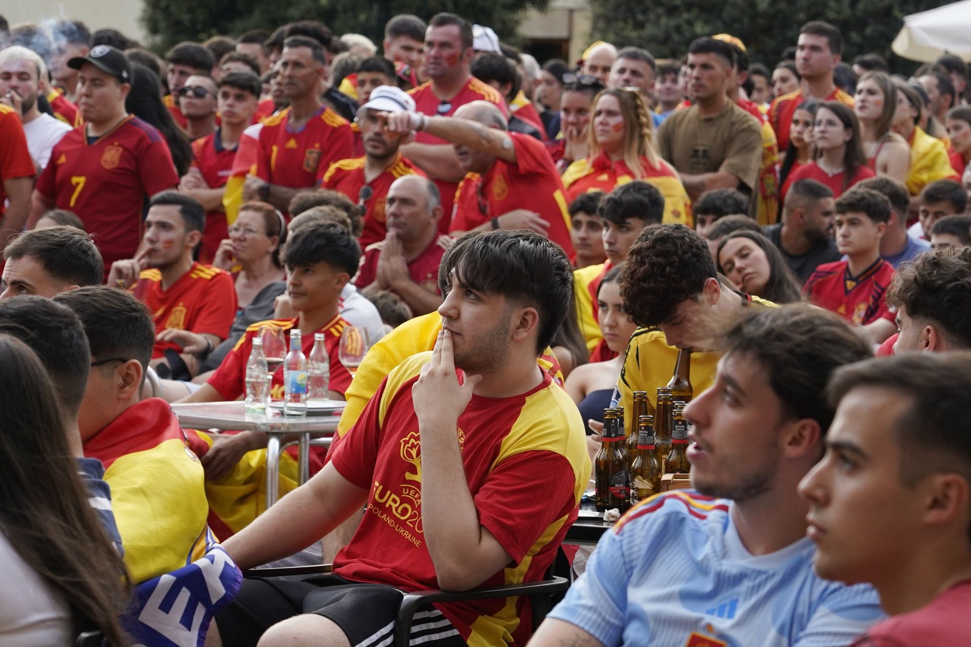 Ponferrada celebra la victoria de España en la Eurocopa.