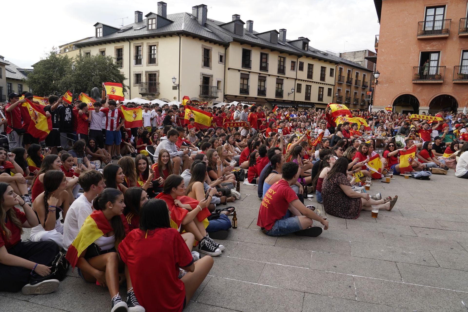 Ponferrada celebra la victoria de España en la Eurocopa.