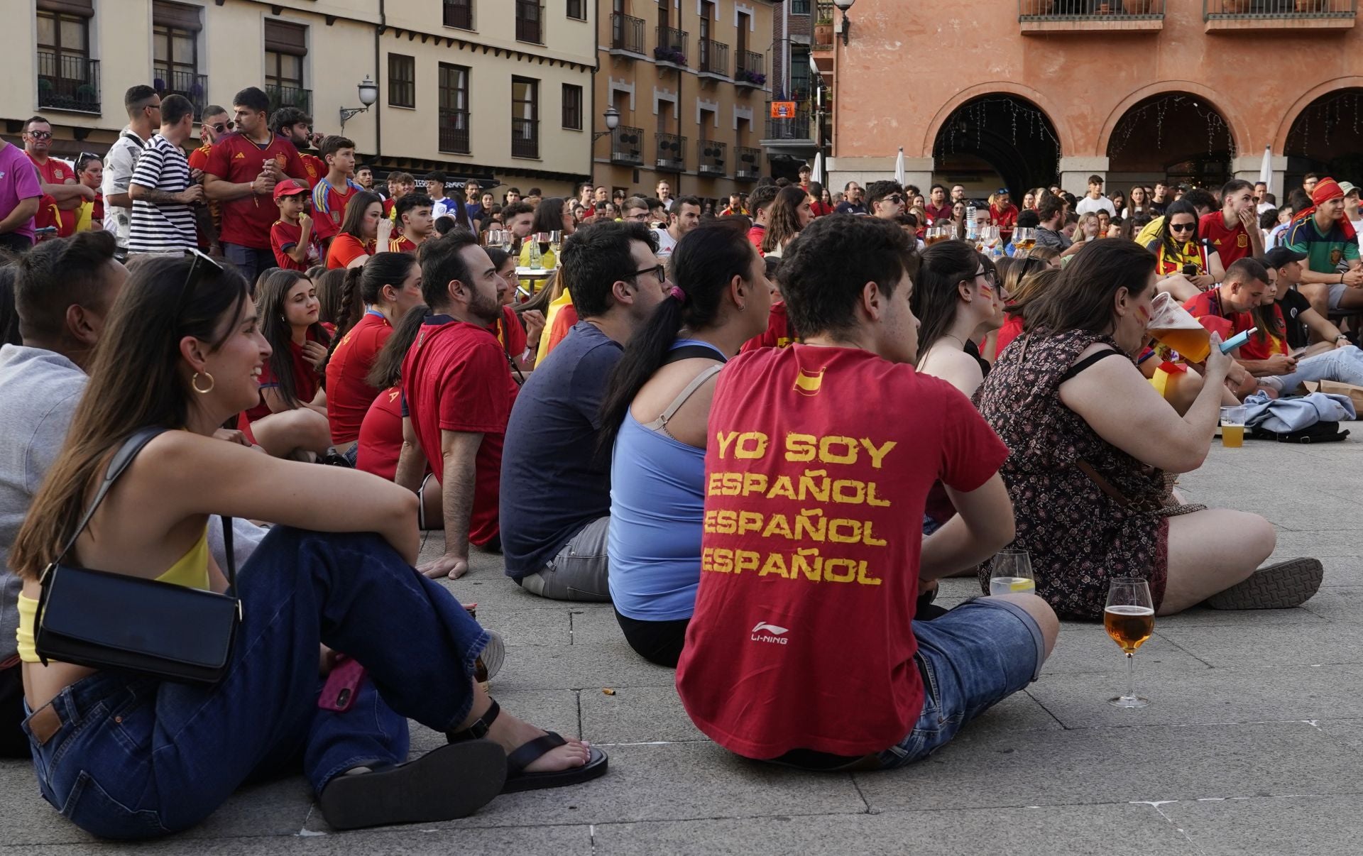 Ponferrada celebra la victoria de España en la Eurocopa.