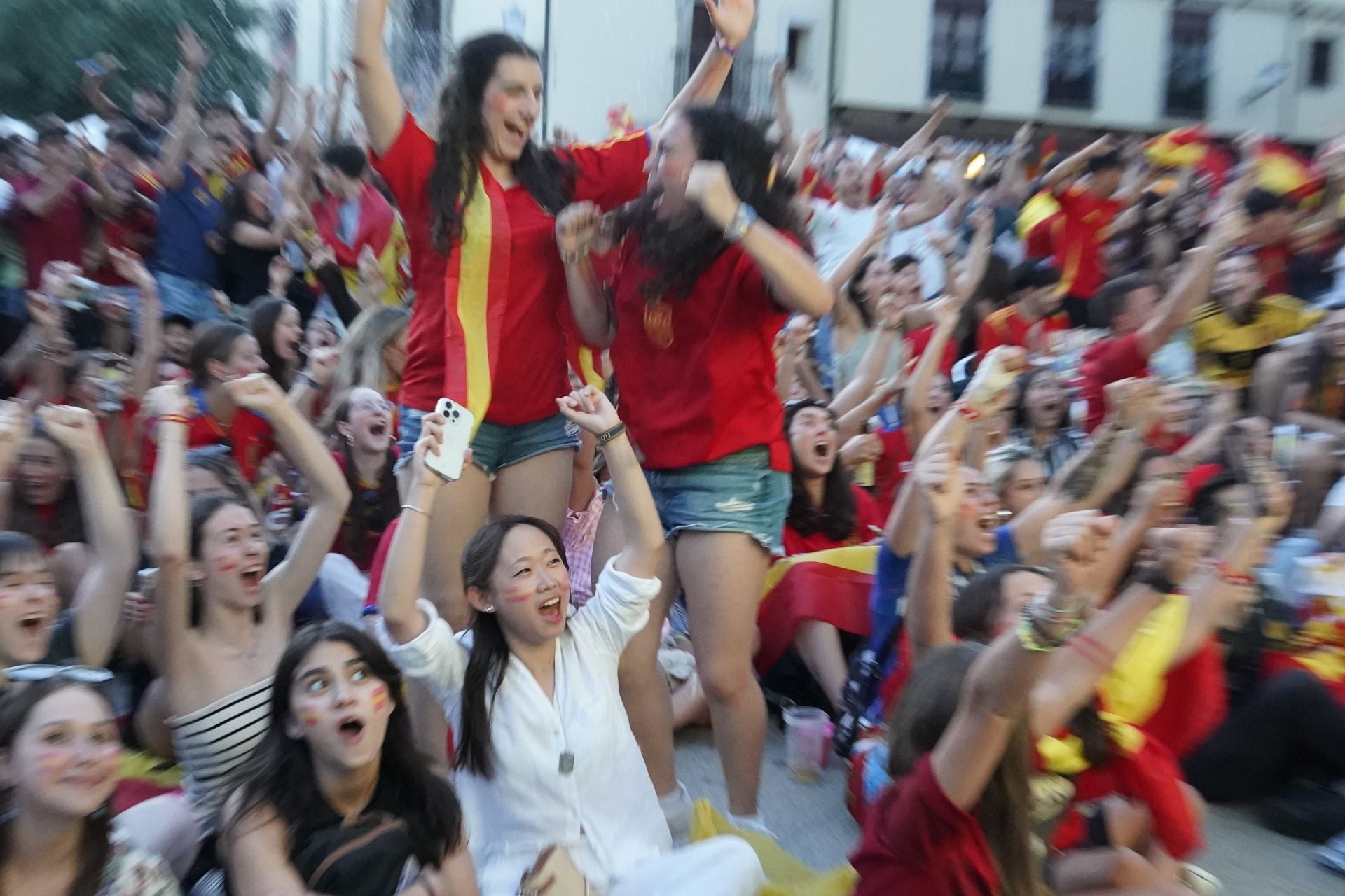 Ponferrada celebra la victoria de España en la Eurocopa.