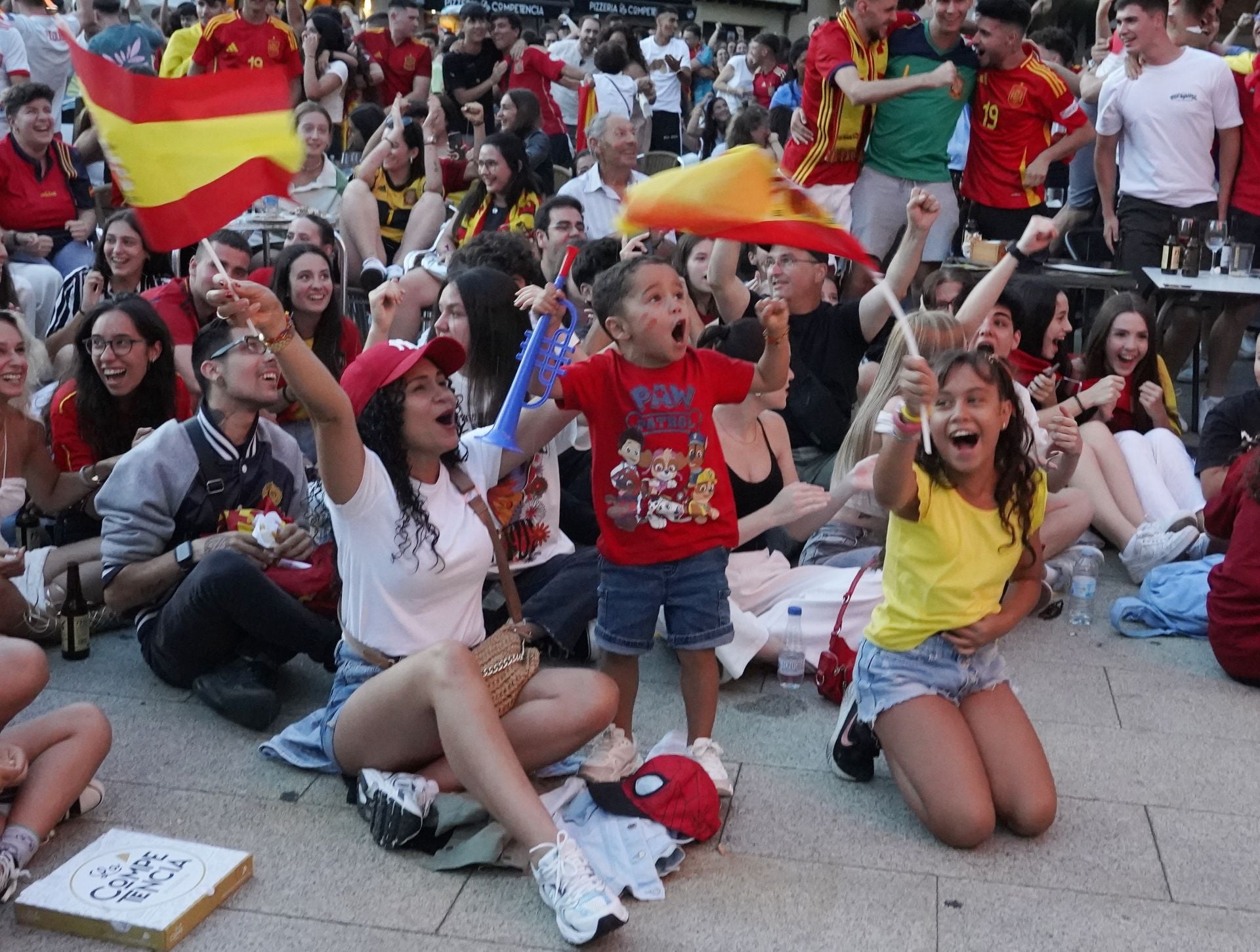 Ponferrada celebra la victoria de España en la Eurocopa.