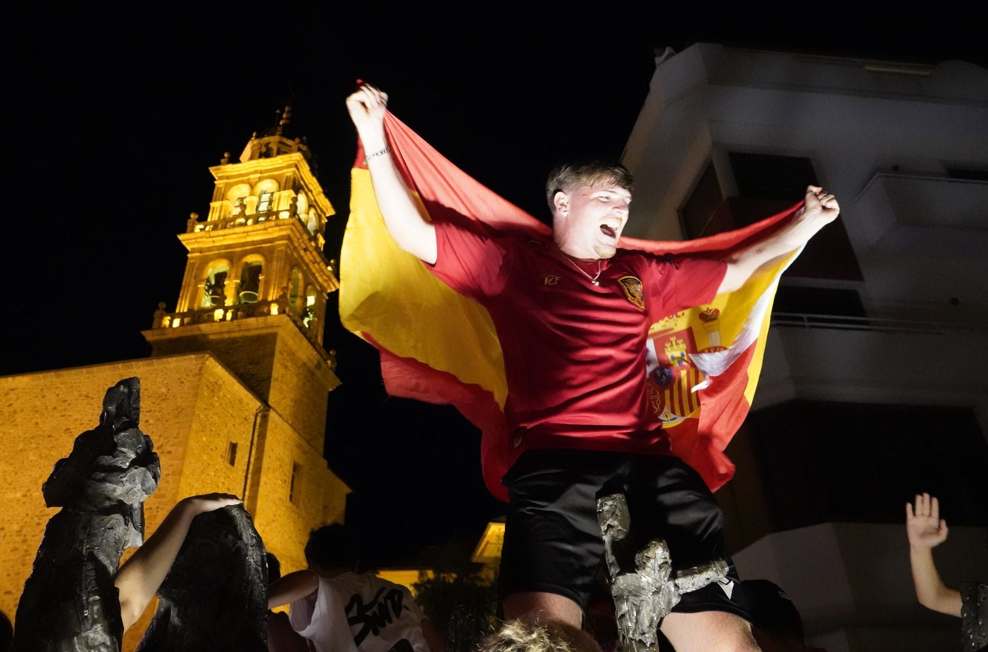 Ponferrada celebra la victoria de España en la Eurocopa.