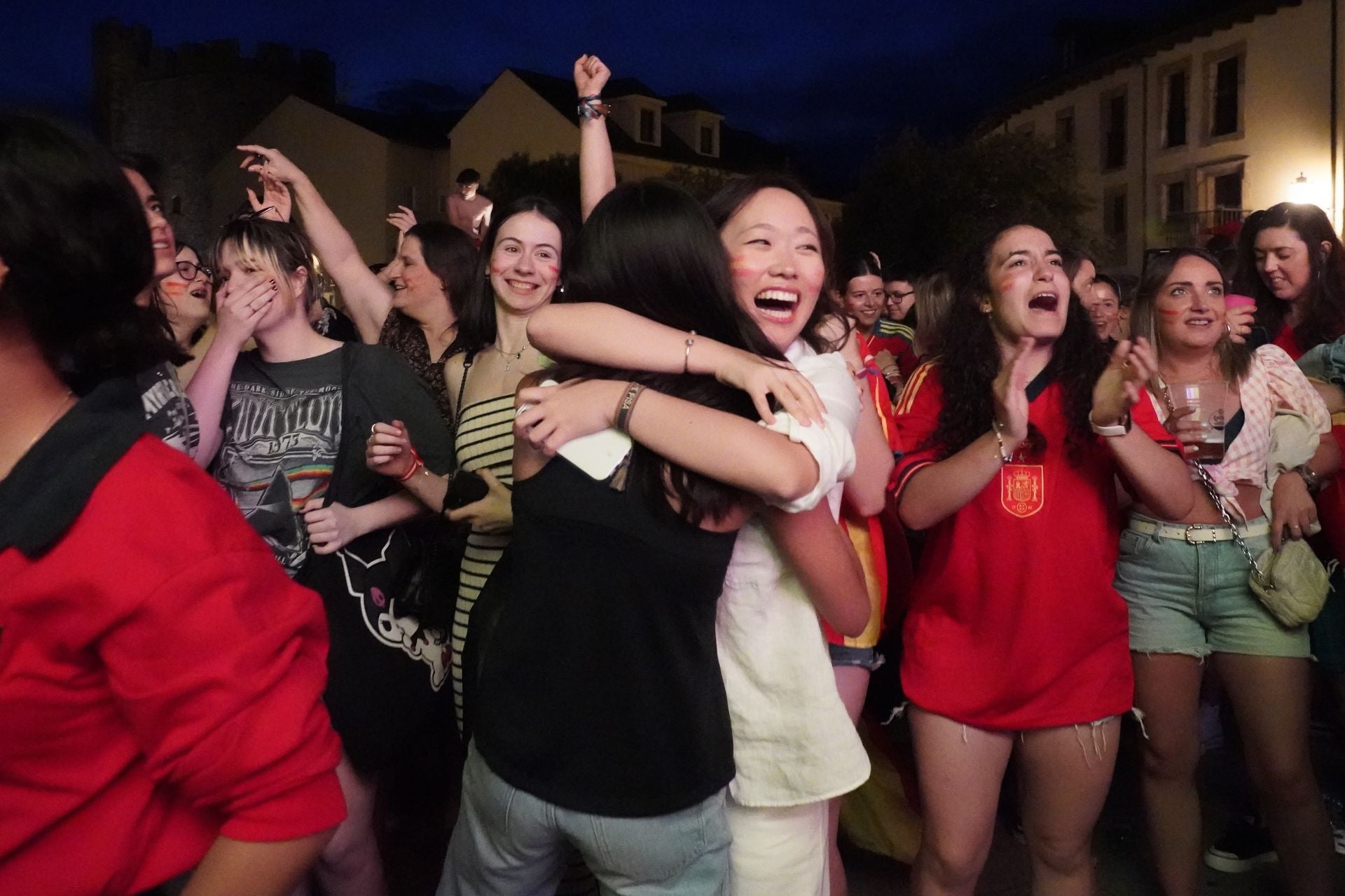 Ponferrada celebra la victoria de España en la Eurocopa.