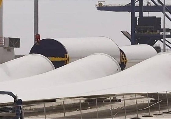 Imagen de archivo de palas eólicas.