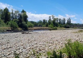 Imagen del río Cúa a su paso por Carracedelo.