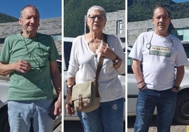 José Carnicero, Marina Márquez y Santiago González, pacientes oncológicos de Villablino.