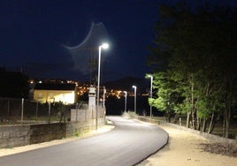 Iluminación de una calle en Ponferrada.