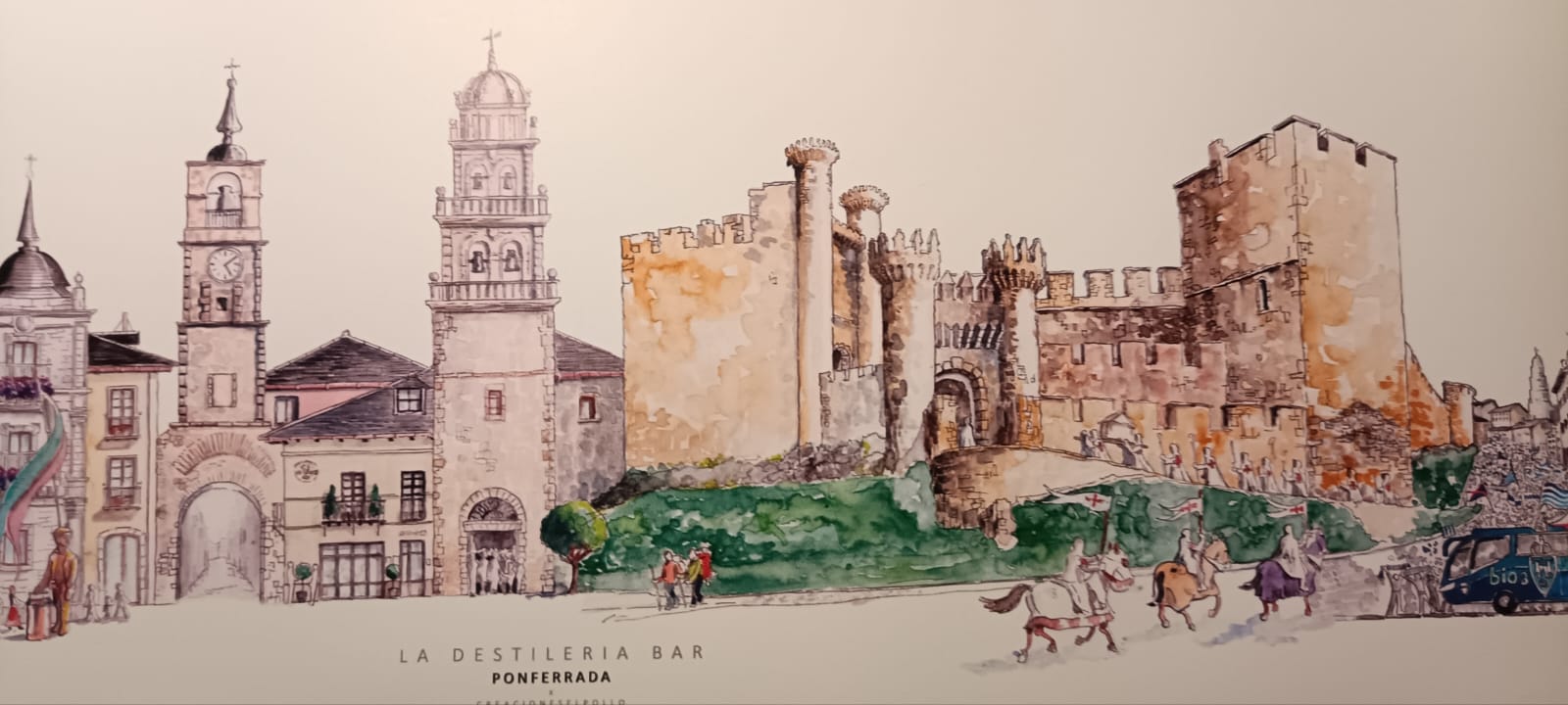 Imagen del nuevo skyline en color de Ponferrada.