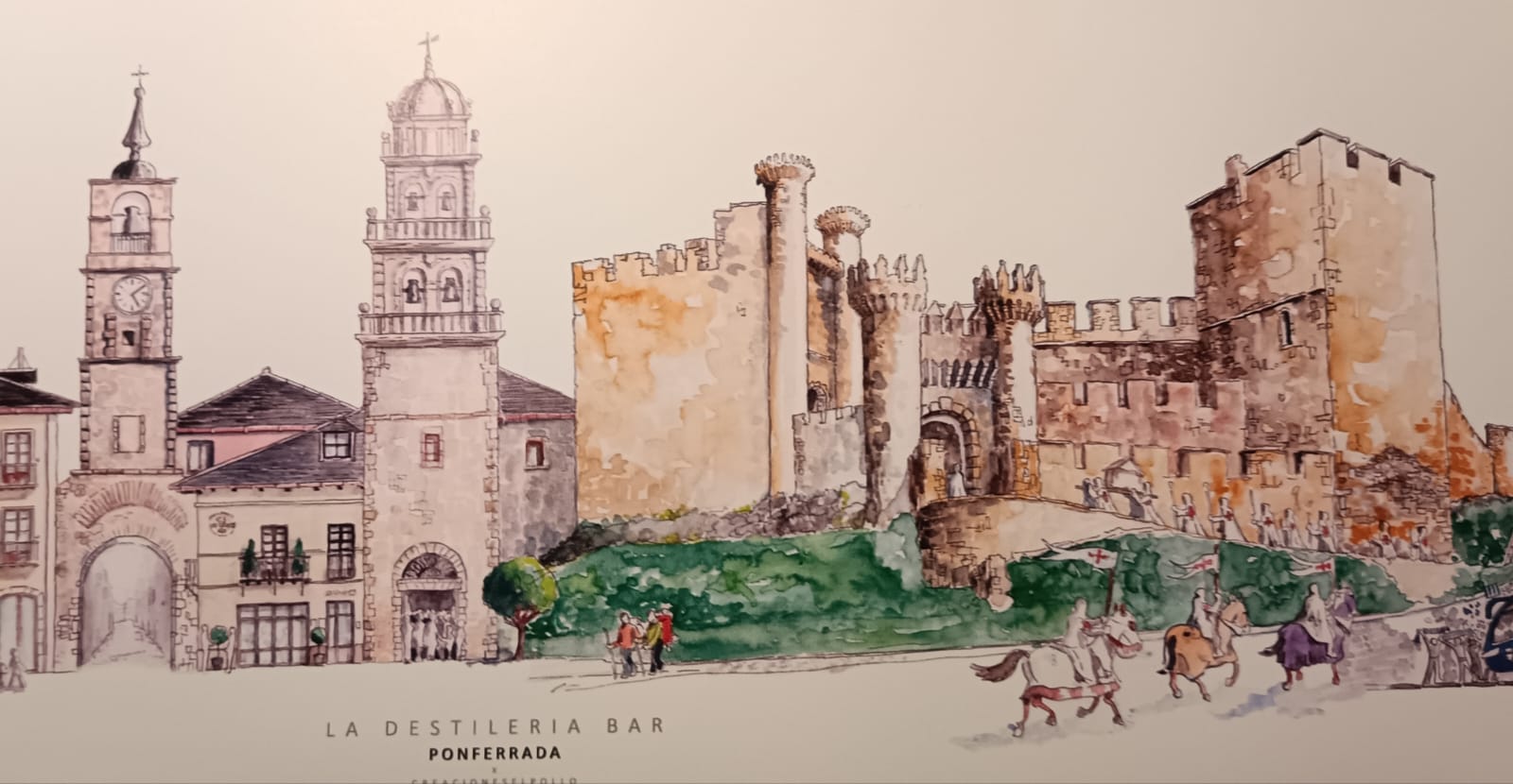 Imagen del nuevo skyline en color de Ponferrada.