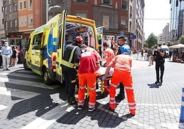 Evacuación de los heridos en el atropello múltiple de Ponferrada.