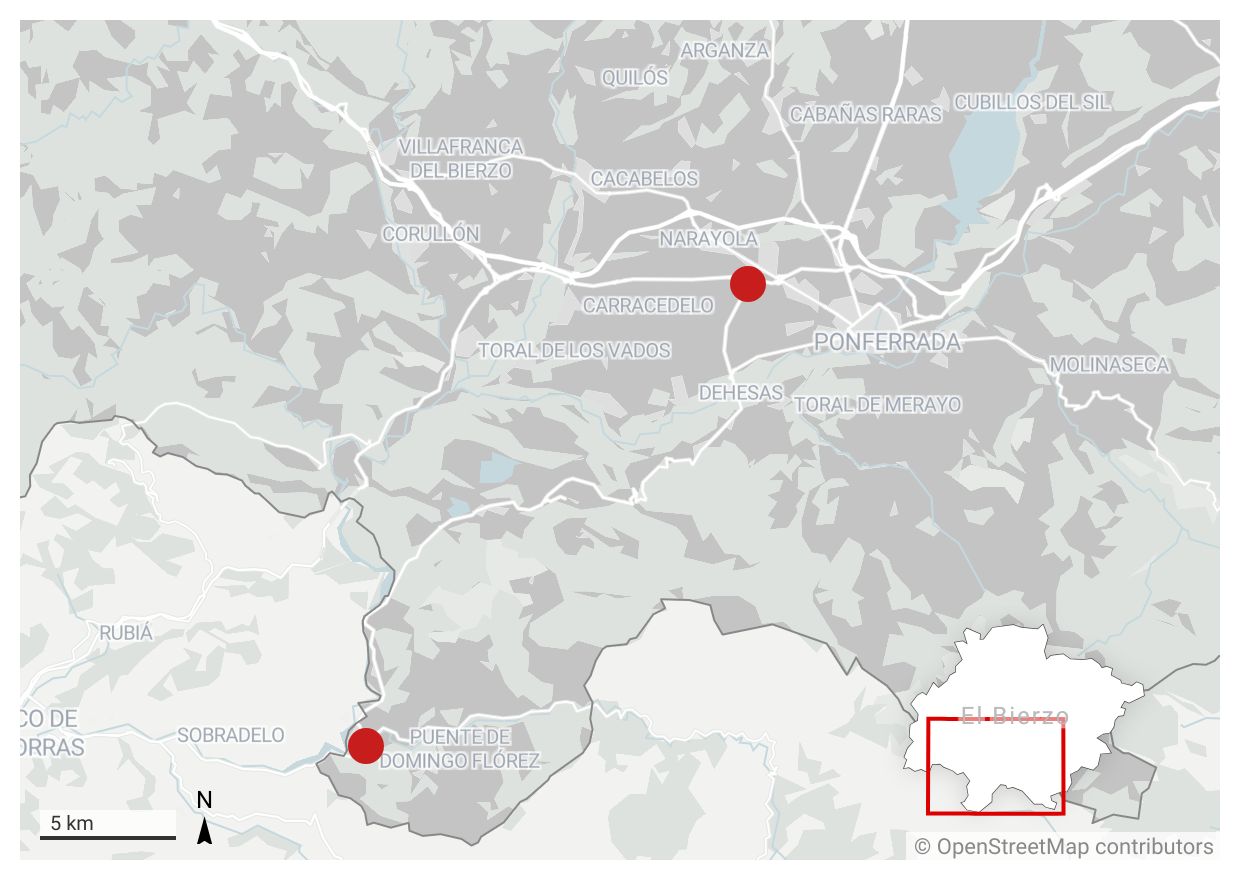 La N-536 a su paso por Ponferrada y Puente, entre los tramos de carretera más peligrosos
