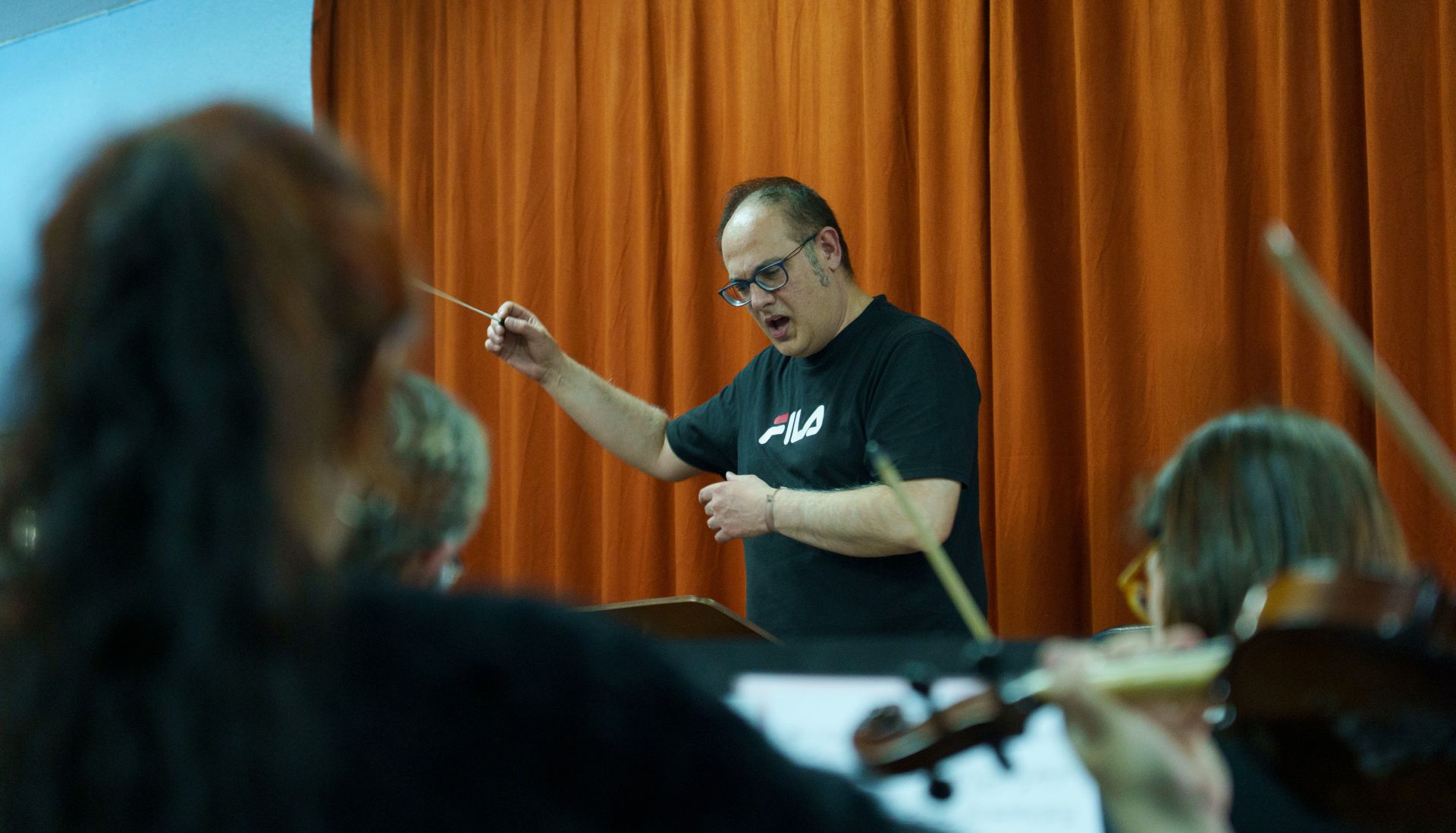Ensayo de la Orquesta Sinfónica de Ponferrada dirigida por Manuel Alejandre