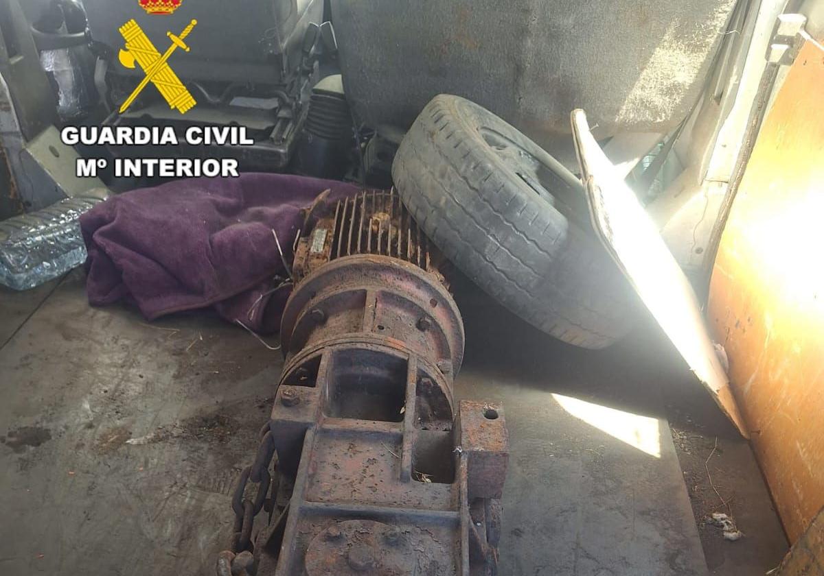 Imagen del material sustraido en la mina de Alinos.