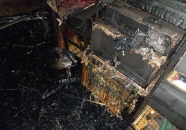 Imagen de la vivienda afectada por el incendio en San Andrés de Montejos.