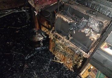Imagen de la vivienda afectada por el incendio en San Andrés de Montejos.