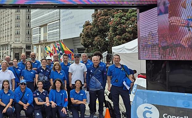 Luis Enrique Villaverde (1D), en el Gran Premio Internacional Cantones de A Coruña.