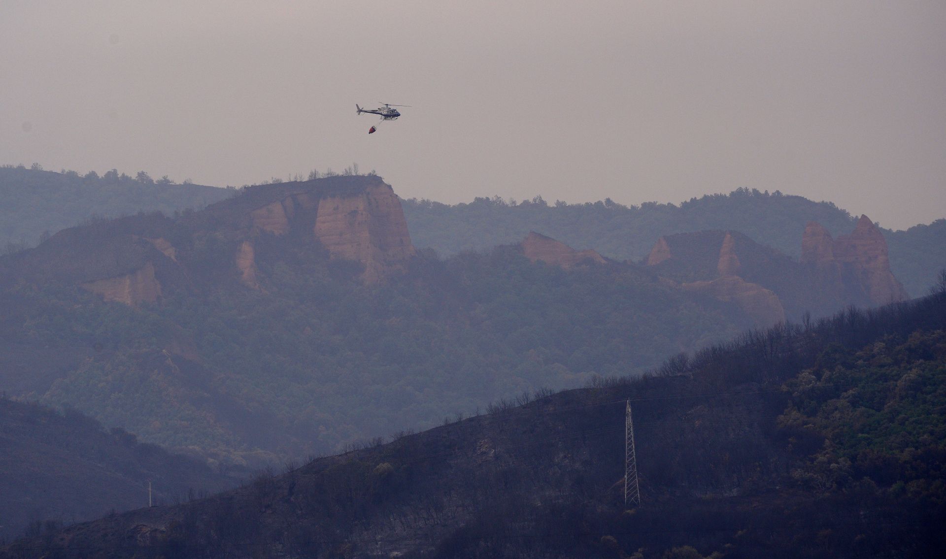 Incendio en Las Médulas.