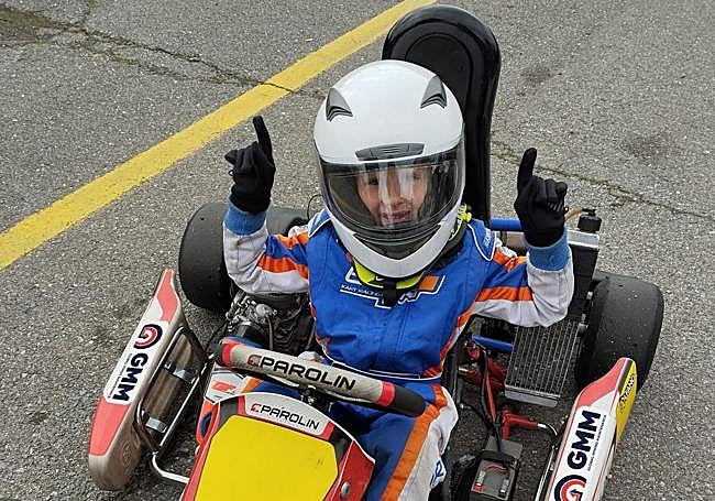 Aitor Otamendi en el kar equipado para competir.