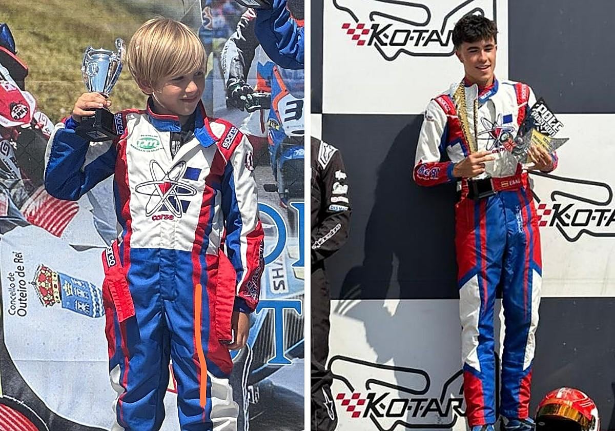 Ambos pilotos bercianos en el podio.