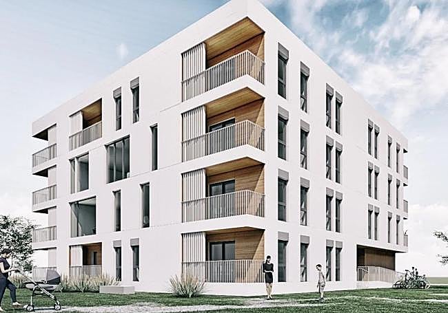 Imagen del proyecto del edificio para alquiler joven que se construirá en la calle Andrés Viloria de Ponferrada.