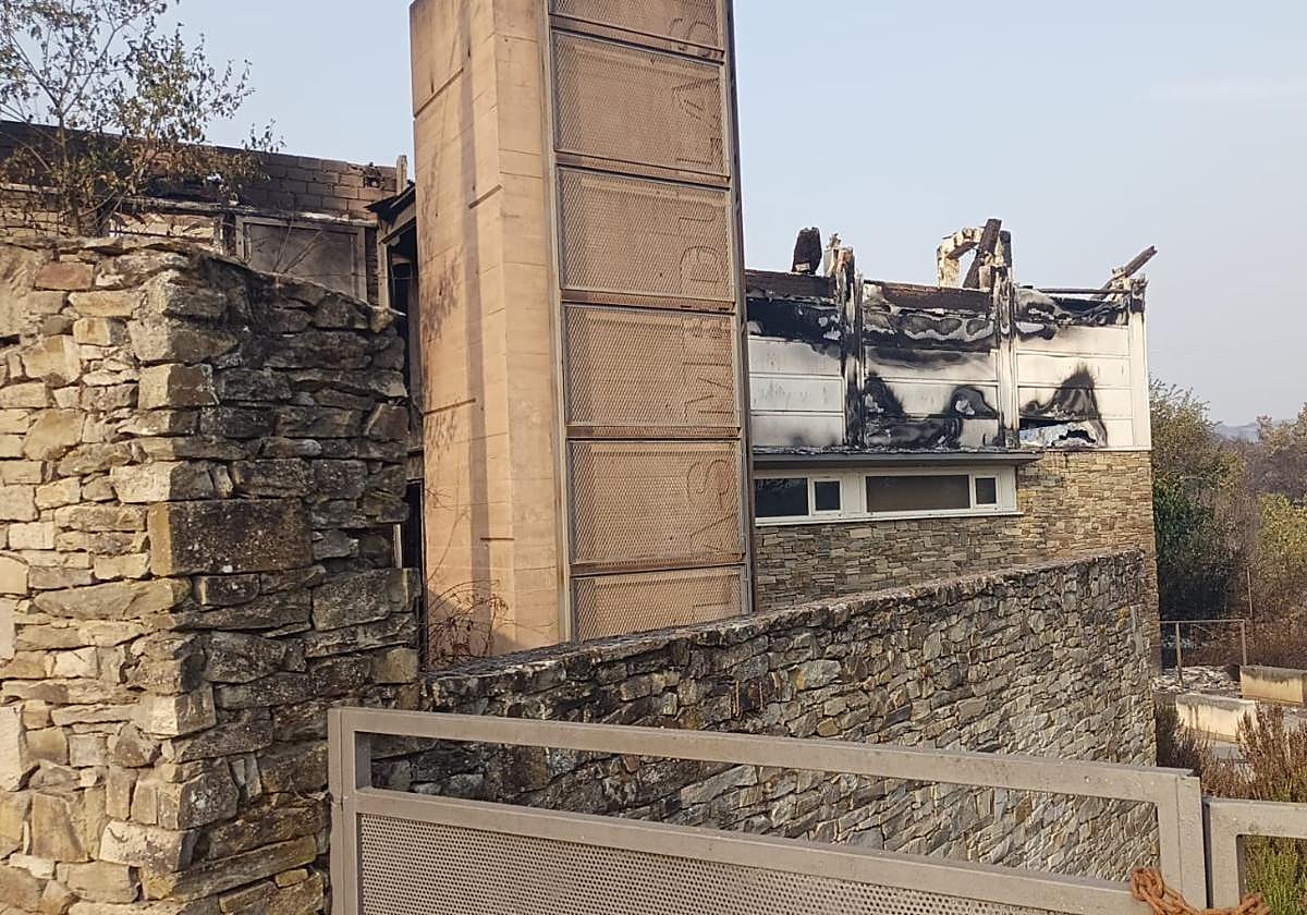 Aula Arqueológica tras el incendio originado en Yeres.