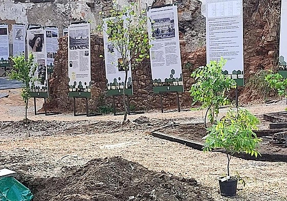 Imagen de la plantación del Jardín Romántico de la Casa de Enrique Gil y Carrasco en Villafranca del Bierzo.