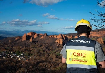 Expertos del CSIC evalúan en Las Médulas las consecuencias del incendio