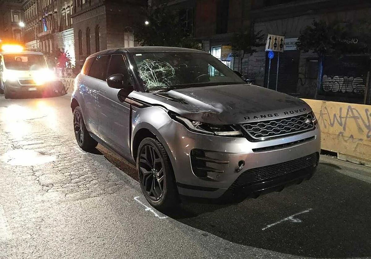 El todoterreno tras el atropello.