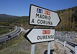 Imagen de la carretera N-120 que comunica Ponferrada y Orense.