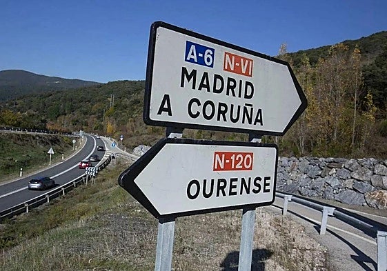 Imagen de la carretera N-120 que comunica Ponferrada y Orense.