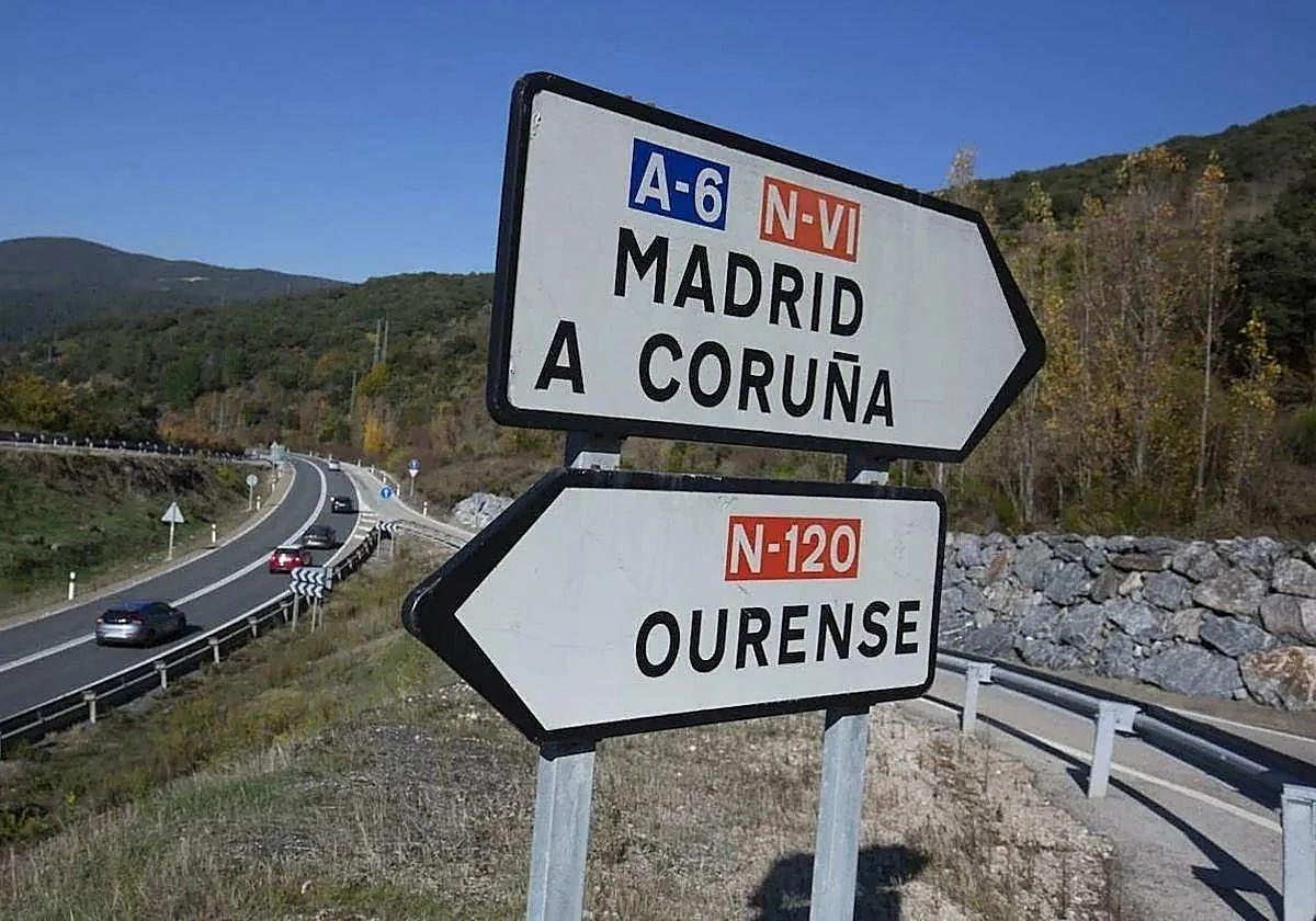 Imagen de la carretera N-120 que comunica Ponferrada y Orense.