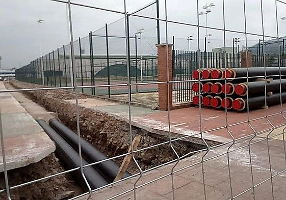 Primera fase de las obras de instalación de la red de calor de Ponferrada, en una imagen de archivo.