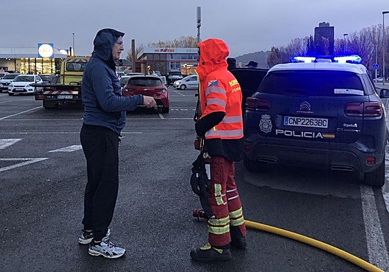 Punto de abastecimiento de agua este viernes en Ponferrada.