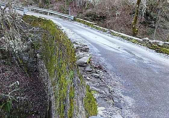Imagen del estado del Puente del Jarote tras las heladas.
