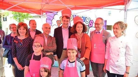 El presidente de la Diputación junto a la alcaldesa de Ponferrada, en la clausura de la campaña 'Productos de Leon en la escuela'.