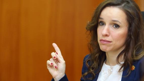 La jueza decana de los Juzgados de Ponferrada, Silvia Martínez Cantón, durante su comparecencia.