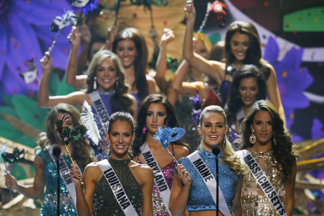 Varias de las participantes en Miss USA.