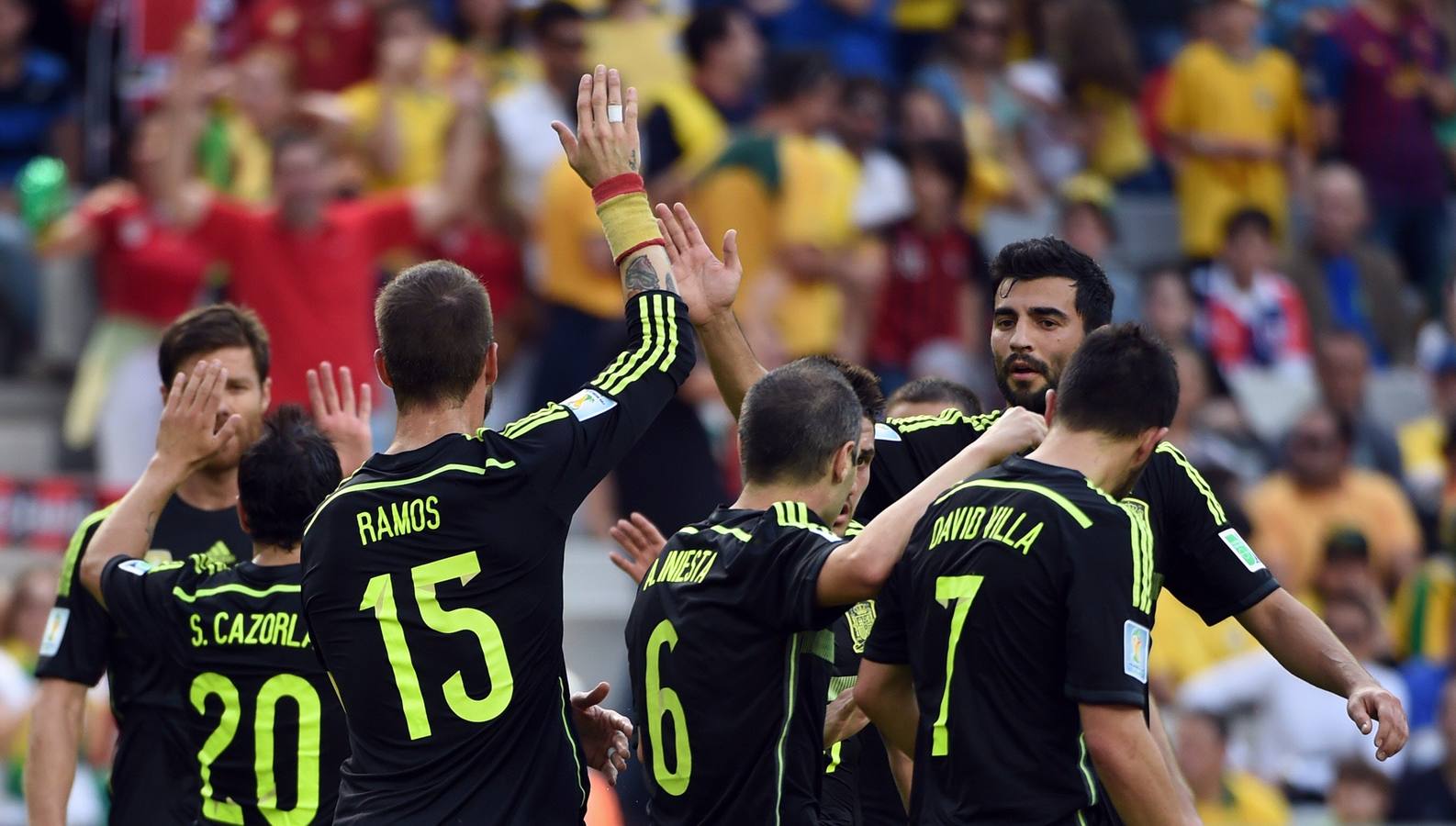 El último partido de los asturianos Villa, Mata y Cazorla en el Mundial de Brasil