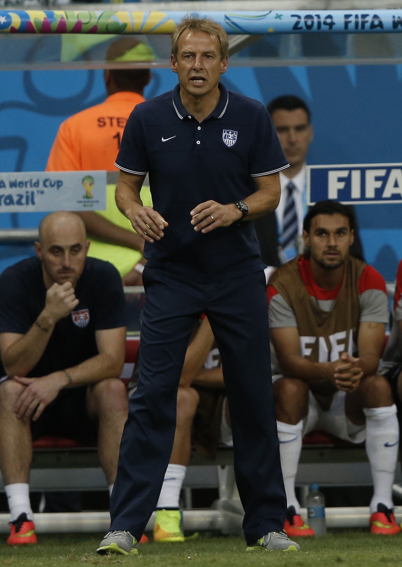 Jürgen Klinsmann, seleccionador estadounidense, durante el partido ante Bélgica.