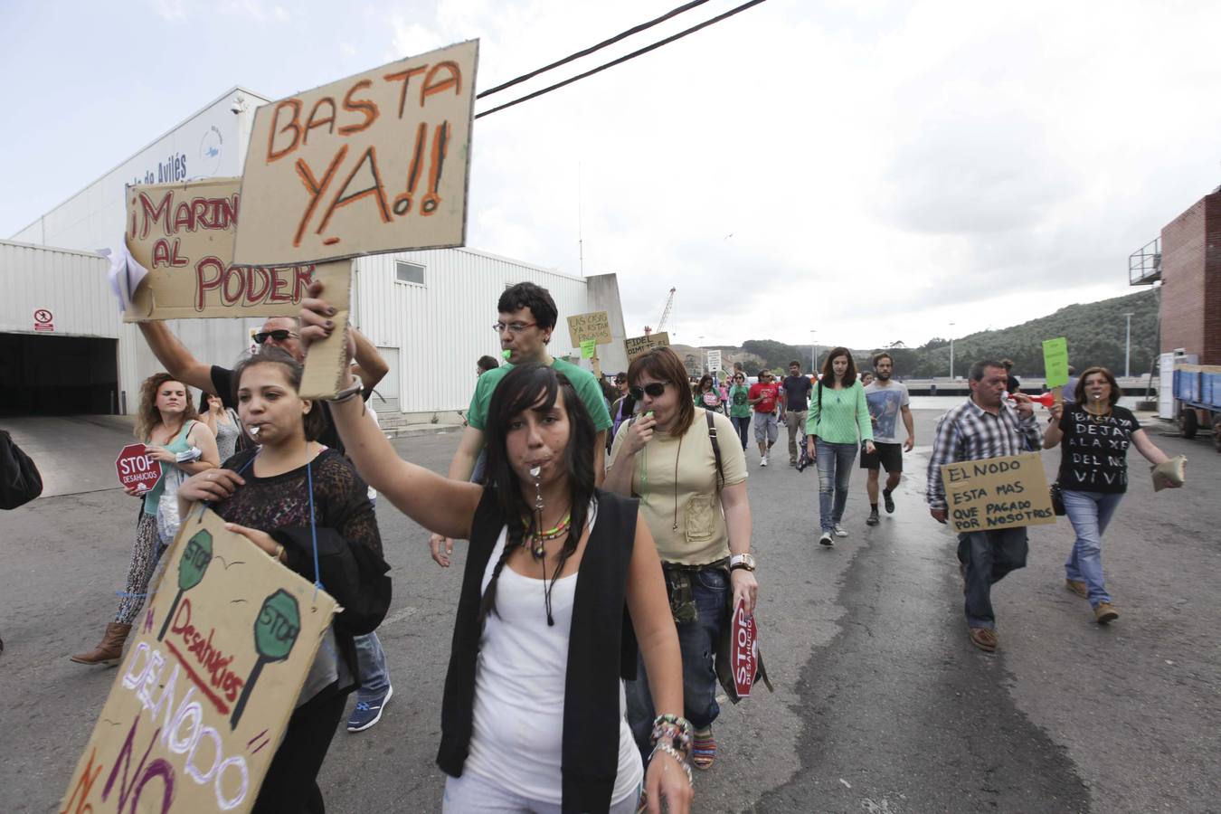 La manifestación de los vecinos de El Nodo, en imágenes