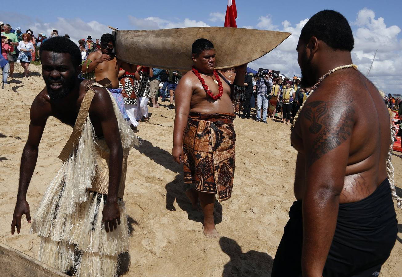 Pobladores isleños del Pacífico protestan contra calentamiento global